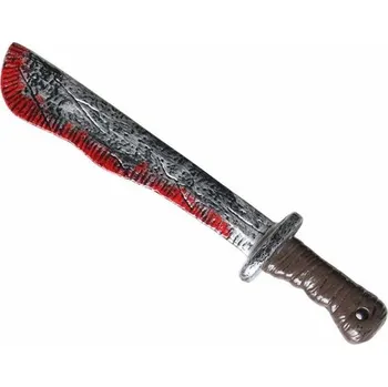 Karnevalová maska Dekorace krvavá mačeta 43 cm