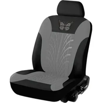 Potah sedadla Autopotah na přední sedadlo 1 ks Design pneumatiky s motýlkem Ochranný potah na autosedačku Polyester Stylový vzor Snadná údržba šedá