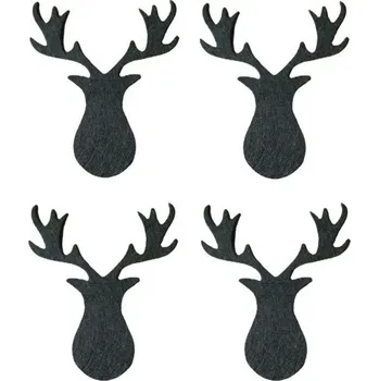 Vánoční dekorace Vánoční pouzdro na příbory s motivem soba 4 ks černá