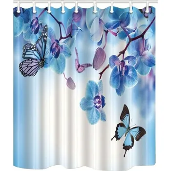 Sprchový závěs vzor motýlů L 6