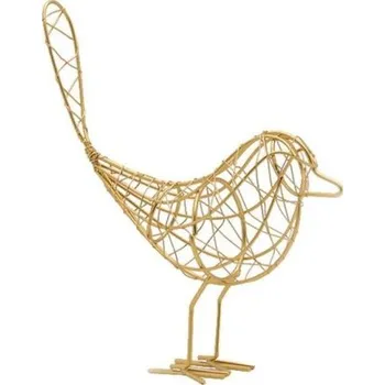 Železná soška ptáček zlatá