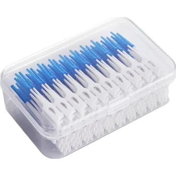 Dentální hygiena Silikonový mezizubní kartáček 1&nbsp;mm Sada mezizubních kartáčků 200 ks modrá