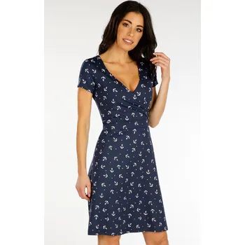 Dámské šaty Dámské šaty LITEX s krátkým rukávem modré Velikost: XL, kód: LI-5F136-XL