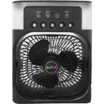 Vzduchotechnika Multifunkční ventilátor 10W Přenosná klimatizace do domácnosti Vodní chlazení Zvlhčovač vzduchu s LED nočním světlem Kompaktní ochlazovač vzduchu 26 x 21 cm černá