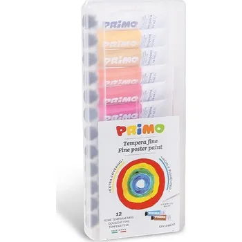 Vodová barva Temperové barvy Primo, sada 12 x 12ml, blistr