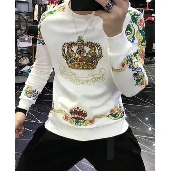 Pánská mikina Pánská mikina s korunou bílá XS