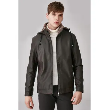 Pánská větrovka Luxusní pánská bunda s kožíškem J1988 šedá M