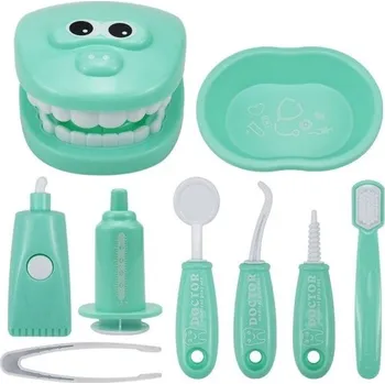 Dětský kufřík s vybavením pro zubaře 9 ks zelená