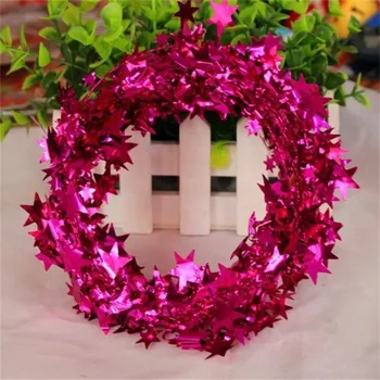 Vánoce Vánoční řetěz s hvězdami tmavě růžová