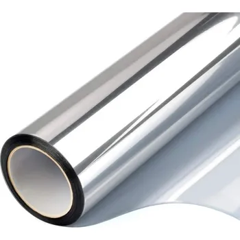 Roleta Jednosměrná zrcadlová okenní fólie 50 x 200 cm Protisluneční fólie Ochrana před UV zářením Okna Byt Dům Kancelář Soukromí stříbrná