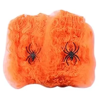 Halloweenská dekorace pavučina oranžová