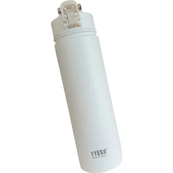 Termoska Nerezová termoska s brčkem 600 ml Dvoustěnná vakuová izolace Termo láhev na horké i studené nápoje Cestovní termoska s nepropustným víčkem Lehká a odolná bílá