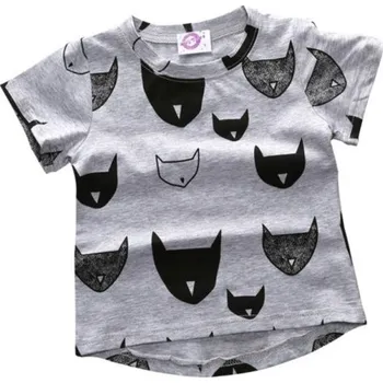 Dívčí tričko Dívčí tričko s karikaturou koček J1904 šedá 2