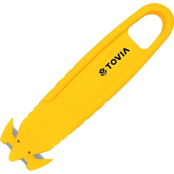 Multifunkční nůž Bezpečnostní nůž na ořezávání krabic 14 cm Žlutý ergonomický řezač kartonů s krytou čepelí Pracovní nůž Sklad Balení Otevírání krabic