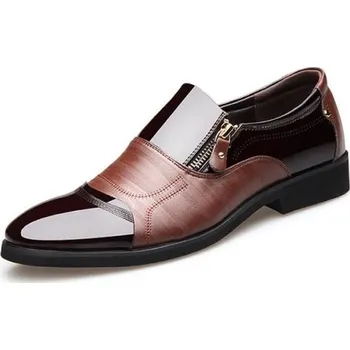 Pánská obuv Pánské polobotky se zipem J15084 hnědá 43