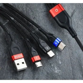 Datový kabel Nabíjecí USB kabel USB-C / Micro USB / Lightning