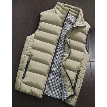 Pánská bunda Pánská podzimní vesta béžova XXS