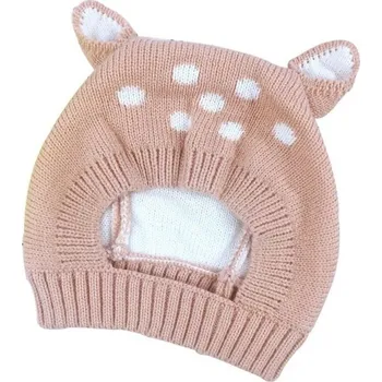 Čepice Zimní dětská čepice s ušima růžová