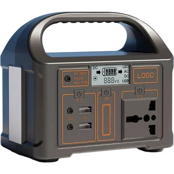 Nouzová solární powerbanka pro kempování Přenosná solární elektrárna 24000 mAh 100 W LiFePO4 baterie Odolný generátor s LED světlem a LCD displejem 16 x 10 x 14,3 cm