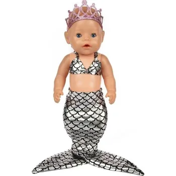 Doplněk pro panenku Obleček mořské panny pro panenku A26 stříbrná