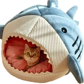 Pelíšek pro kočku Pelíšek pro kočky - Žralok 38 x 35 x 32 cm modrá