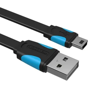 Datový kabel Plochý nabíjecí kabel USB na Mini USB M/M 25 cm