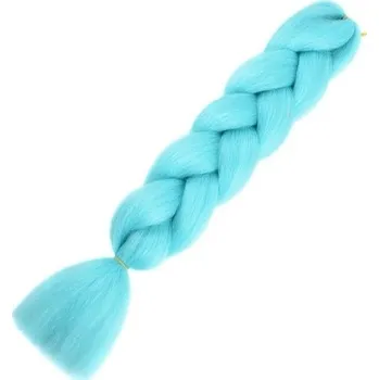 Paruka Kanekalonové jednobarevné copánky 60 cm tyrkysová