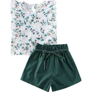 Dívčí květinový top a kraťasy L1119 18-24 měsíců