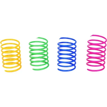 Hračka pro kočku Sada 4 ks pružiny Hračky pro kočky Barevné plastové spirály 5,5 x 2 cm Interaktivní hračka pro koťata Lovecká hračka pro kočky