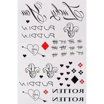 Tetování Dočasné vodotěsné tetování 20 x 29,6 cm Joker Suicide Squad Pro cosplay a fanoušky Tetovací nálepka Snadná aplikace