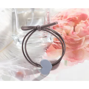 Gumička do vlasů se srdíčkem hnědá