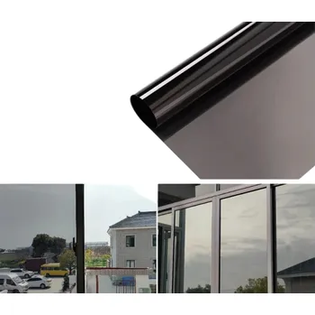 Roleta Jednosměrná okenní fólie na ochranu soukromí 90 x 200 cm Protisluneční fólie UV ochrana Okna Byt Dům Kancelář Interiér šedá