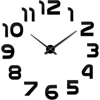 Hodiny Nástěnné samolepící hodiny G1699 černá 68,5 cm