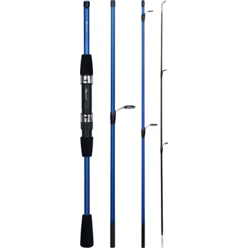 Rybářský prut Přívlačový modrý lehký rybářský prut 2,1 m 5-20 kg 4 sekce Skládací cestovní prut Přepravní délka 50 cm Pevný karbonový blank Přesné nahazování