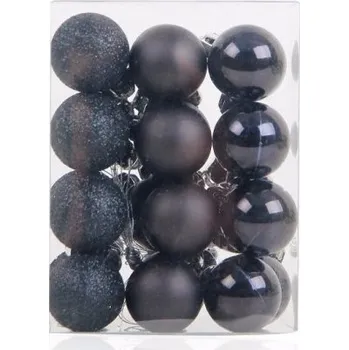 Vánoční dekorace Vánoční koule 24 ks černá