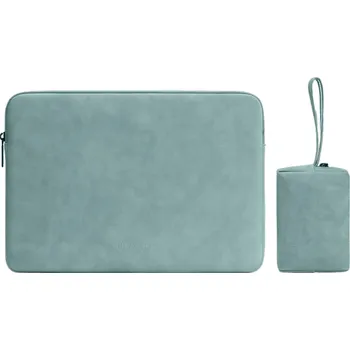 brašna na notebook Pouzdro na notebook pro MacBook, HP, Dell 15,6 - 16 palců, 39 x 26&nbsp;x 2 cm a pouzdro na příslušenství k notebooku světle zelená