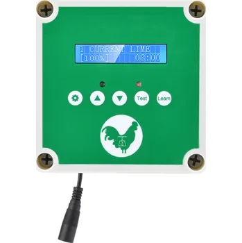 Příslušenství ke kleci pro ptáka Ovládání pro automatická dvířka ke kurníku s příslušenstvím Ovládací box s dálkovým ovladačem 220 V 66 W zelená