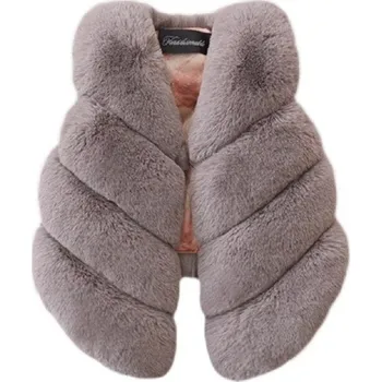 Dívčí kožešinová vesta L1872 šedá 7