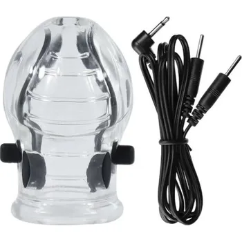 Vibrátor Elektrosex stimulátor žaludu penisu s elektrodami 7,45x5 cm vodivý lubrikant nutný diskrétní balení