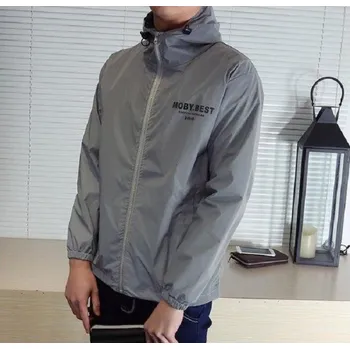 Pánská větrovka Pánská jarní bunda s reflexním trojúhelníkem - Šedá M