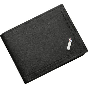 Pánská peněženka 11,5 x 9,5 cm PU kůže Praktická peněženka s přihrádkami na karty Moderní pánská peněženka z odolného materiálu černá