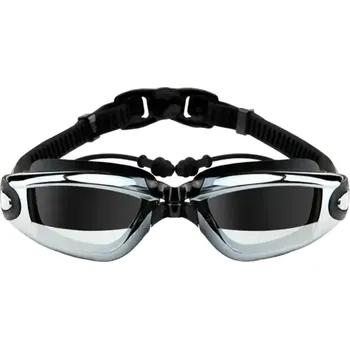 Plavecké brýle Dioptrické plavecké brýle -4,0 dioptrie Brýle do vody se špunty do uší Dioptrické bazénové brýle proti zamlžování