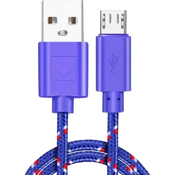 Datový kabel Nabíjecí kabel Micro USB na USB K451 fialová 1 m