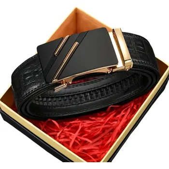 Opasek Pánský opasek z PU kůže 120 x 3,5 cm Elegantní pásek do kalhot s automatickou přezkou Stylový doplněk pro muže Nastavitelná délka Módní styl