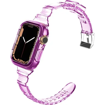 Transparentní silikonový řemínek pro Apple Watch 38 / 40 / 41 mm T889 fialová
