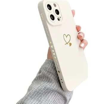 Pouzdro na mobilní telefon Silikonový kryt se srdcem na Samsung Galaxy A54 bílá