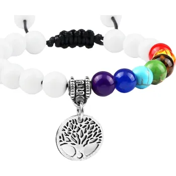 Náramek Nastavitelný náramek sedmi čaker Z262 stříbrná