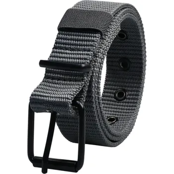 Opasek Pánský tkaný pásek s kovovou přezkou Šířka 3,5 cm Elegantní černý opasek z textilního materiálu Nastavitelný módní doplněk pro muže šedá 110 cm