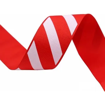 Balící papír Stuha pruhovaná 38 mm x 9,1 m Dekorační stuha Páska na dárky Ozdobná stuha na věnce Kreativní tvoření Vánoční, svatební a dárková výzdoba červená