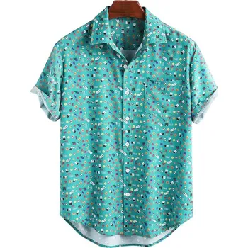 Pánská košile Pánská košile s krátkým rukávem F655 zelená XXL